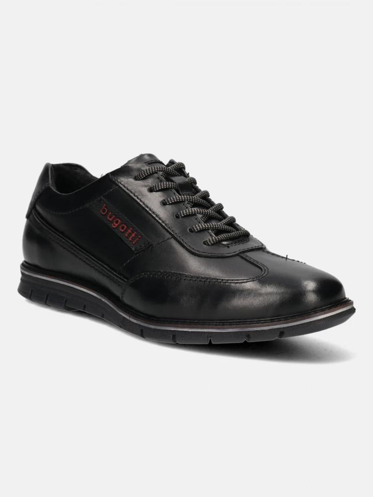 bugatti men black semi formal shoes