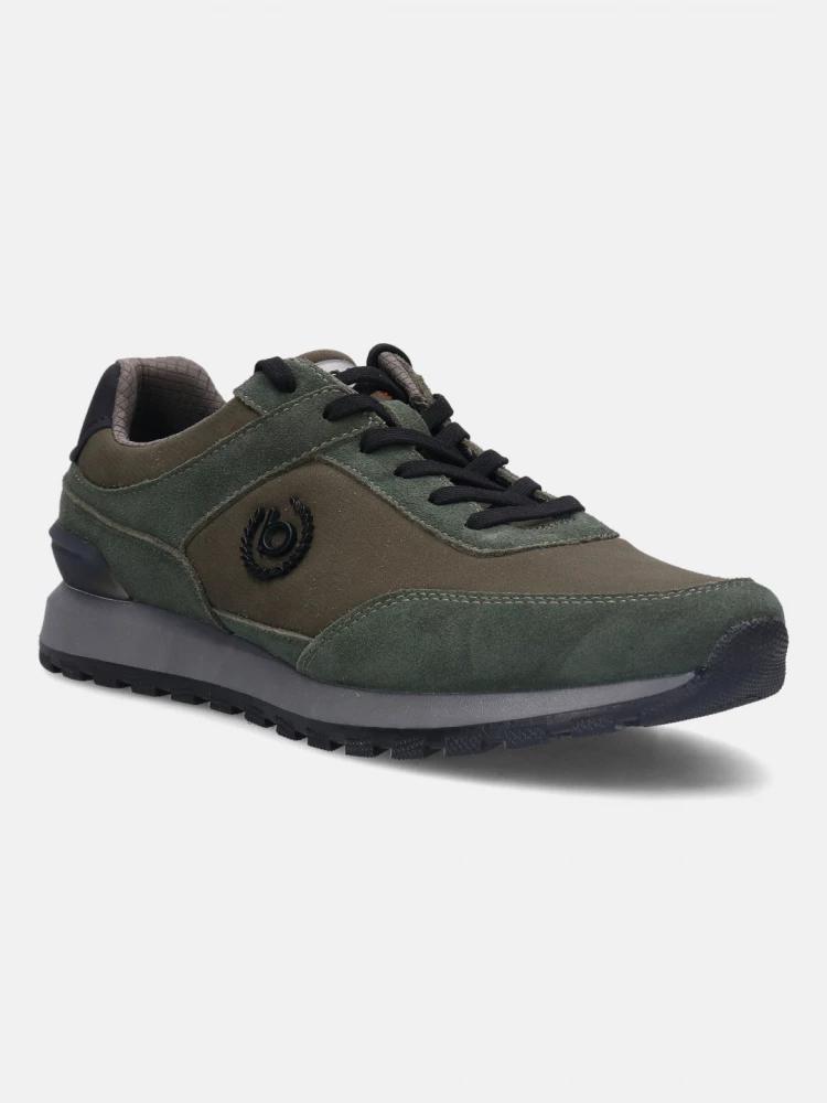 bugatti men dark green sneakers