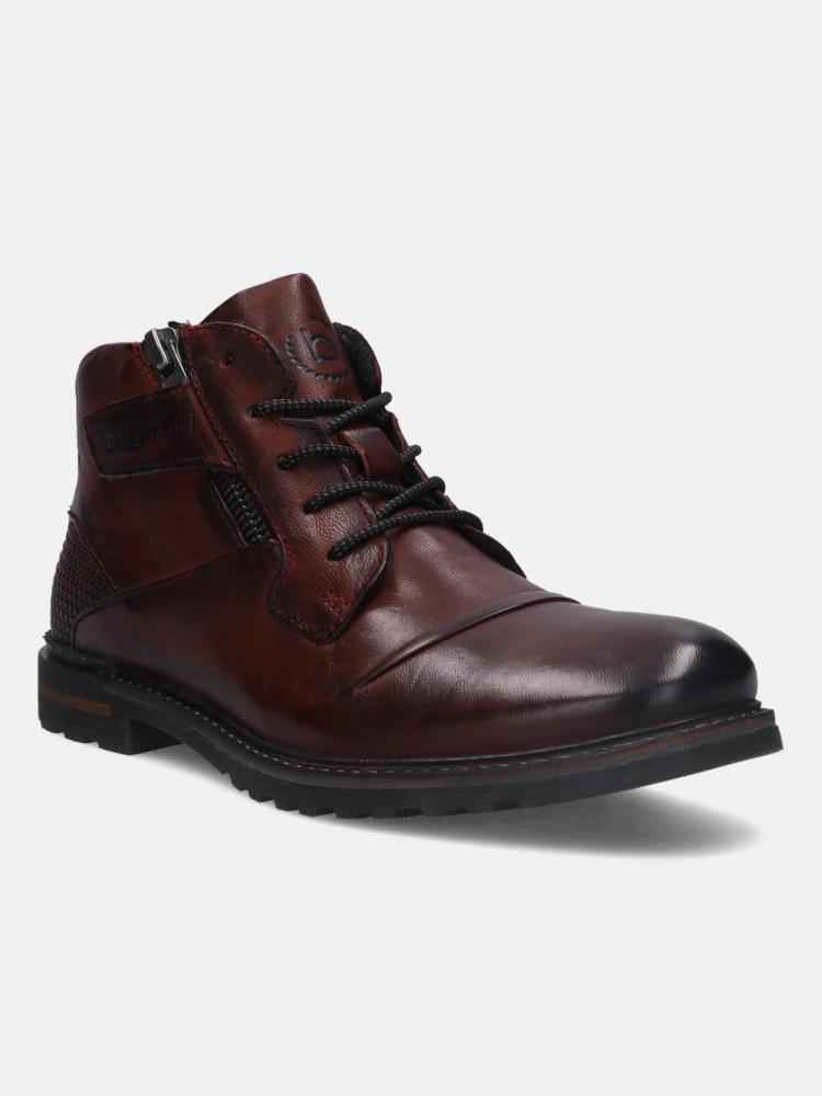 bugatti men dark red boots