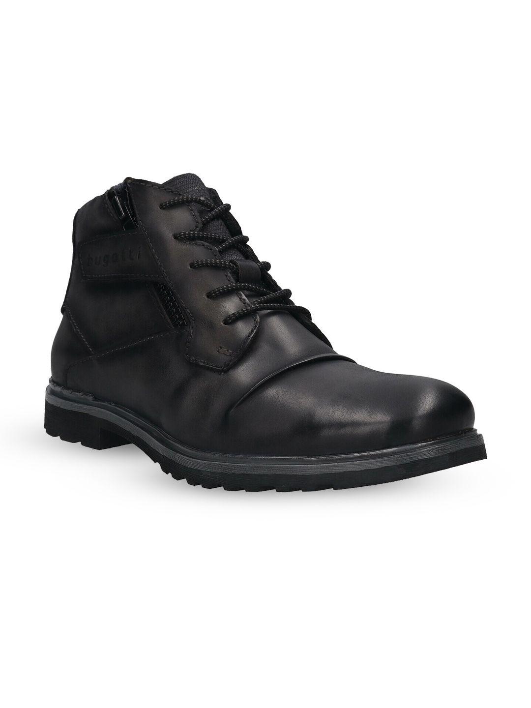 bugatti men round toe leather regular boots