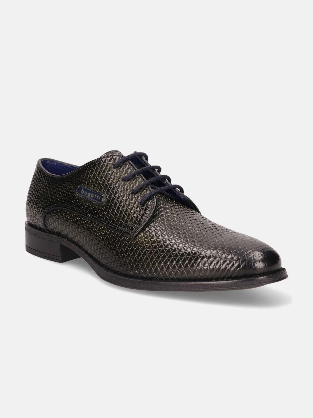 bugatti men textured leather formal derbys