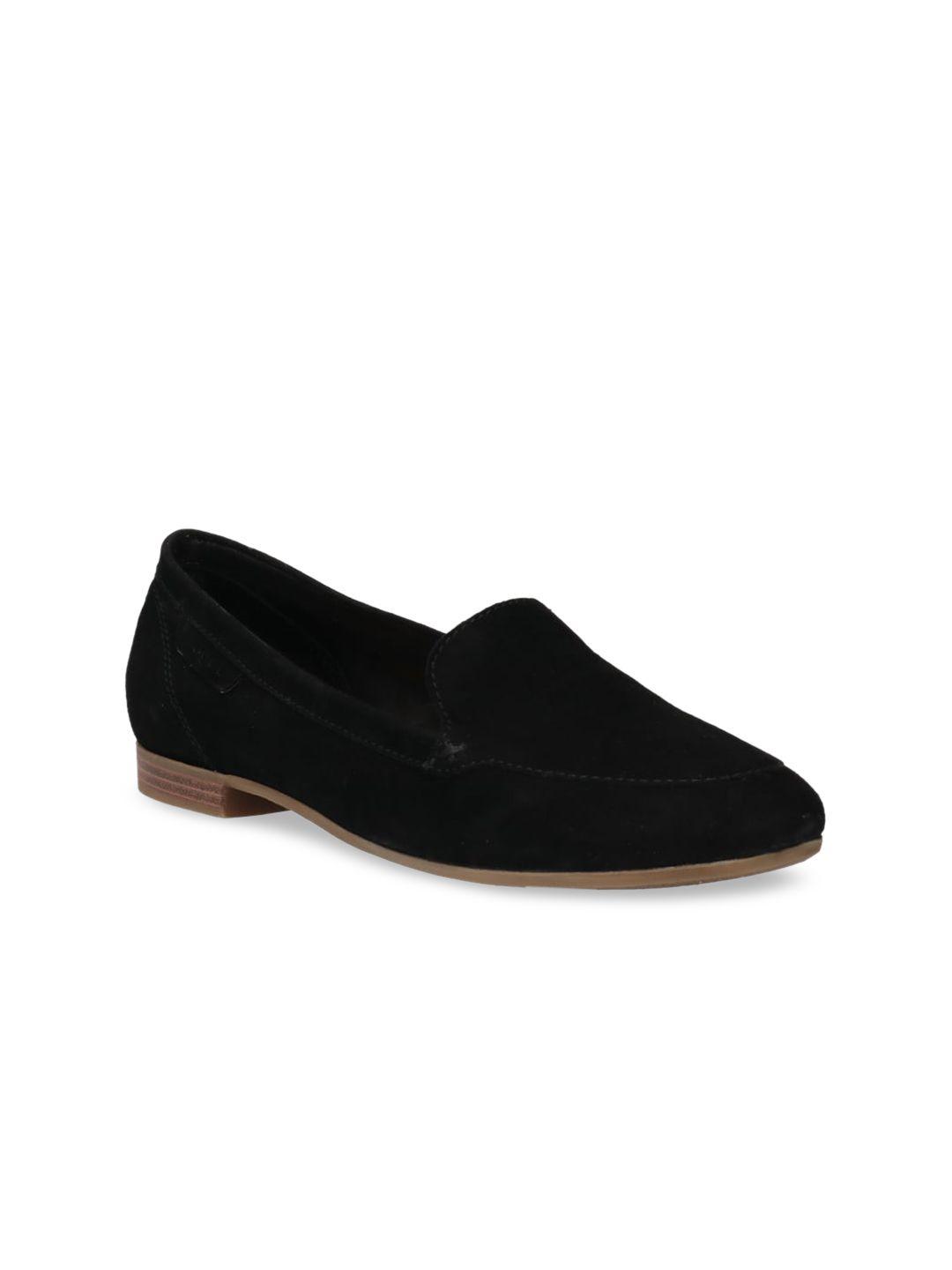 bugatti women black leather slip-on sneakers