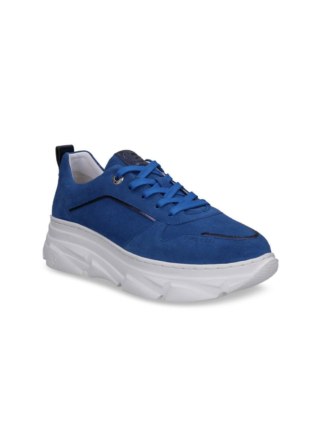 bugatti women blue colourblocked suede sneakers