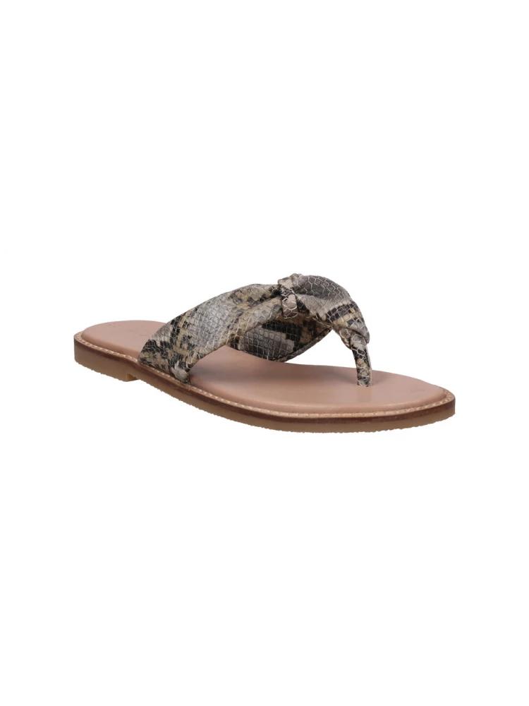 bugatti women brown/animal print thong sandals