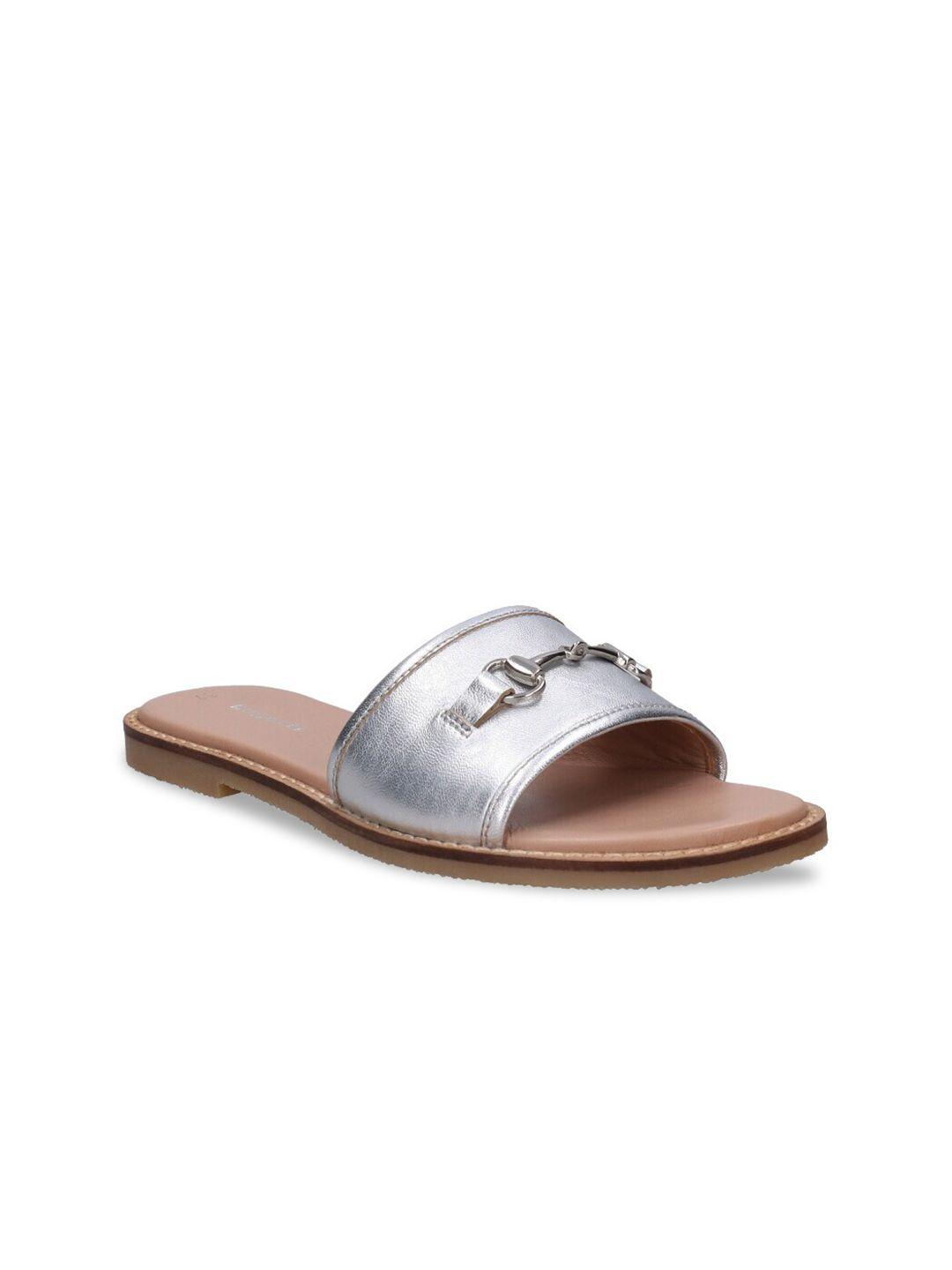 bugatti women silver-toned embellished open toe flats