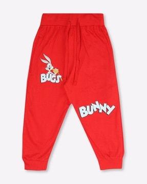 bugs bunny print joggers with drawstring waist