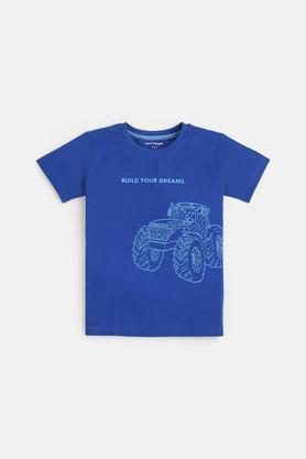 build your dreams boy's cotton t-shirt - blue