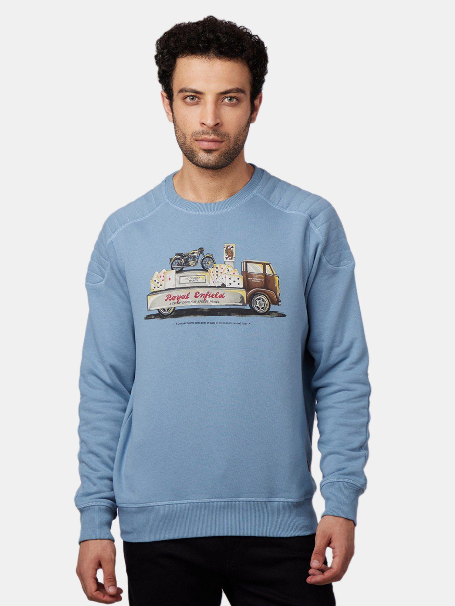 bullet blue sweatshirt