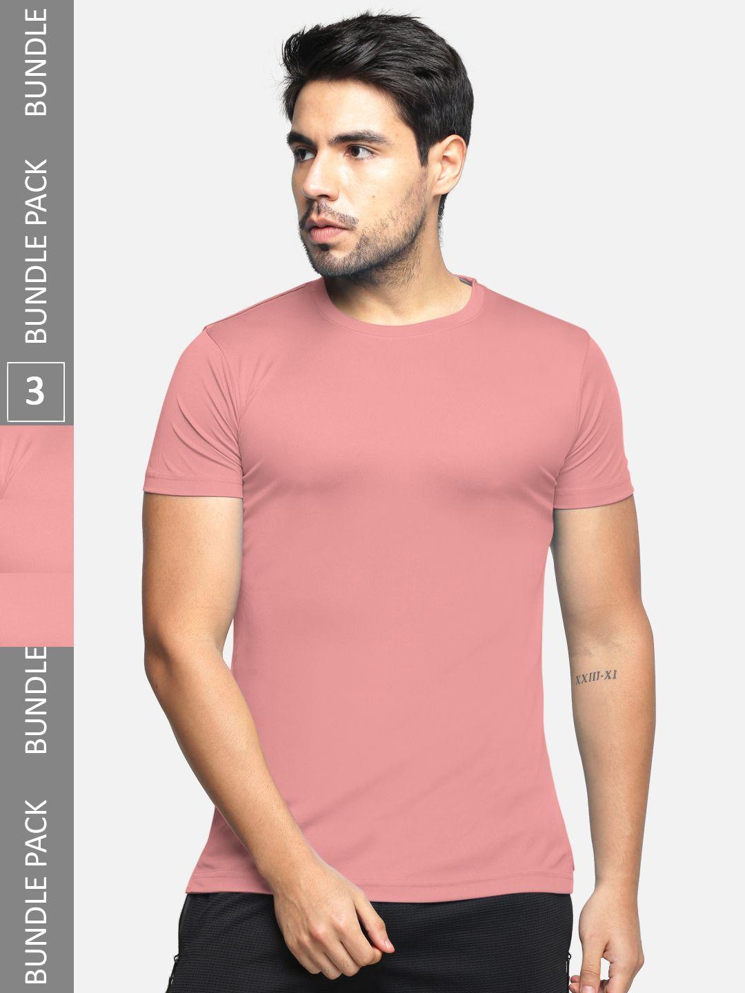 bullmer pack of 3 round neck cotton t-shirt