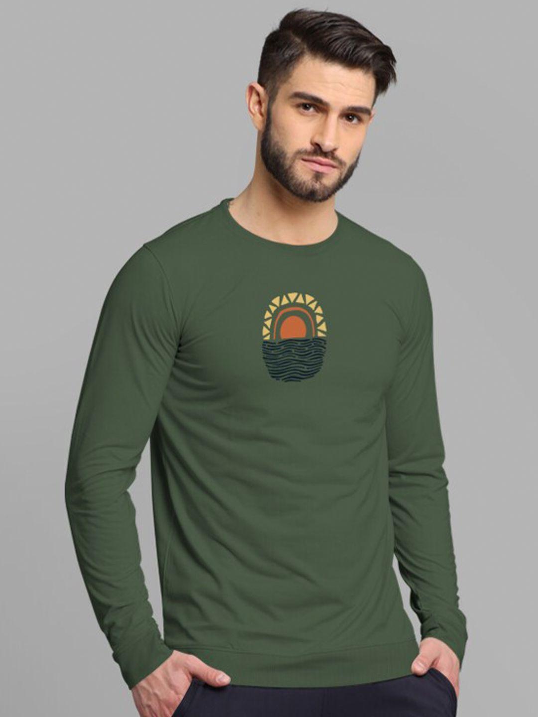 bullmer graphic printed round neck cotton sweatshirt