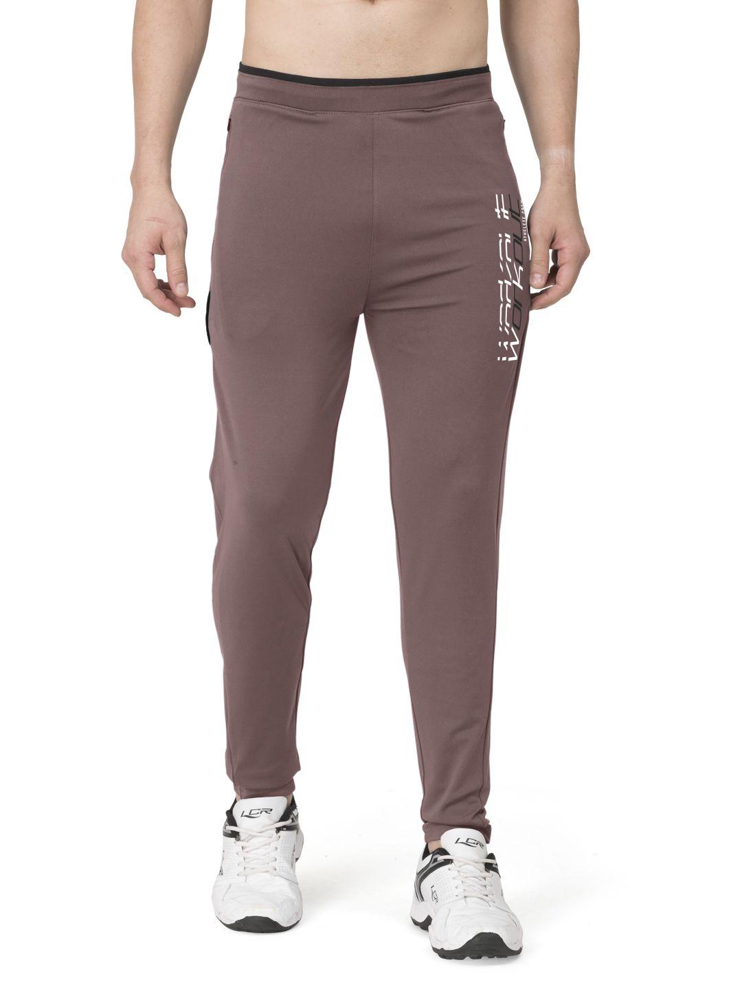 bullmer men mid-rise slim-fit skin friendly track pants