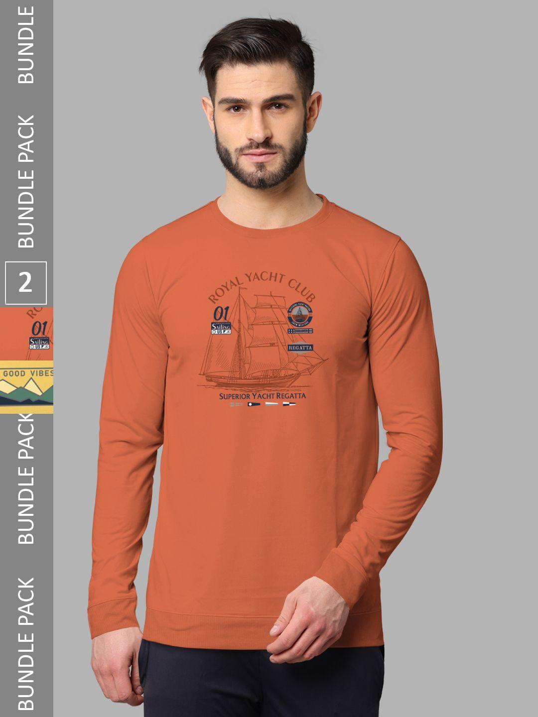 bullmer pack of 2 graphic printed cotton sweatshirt