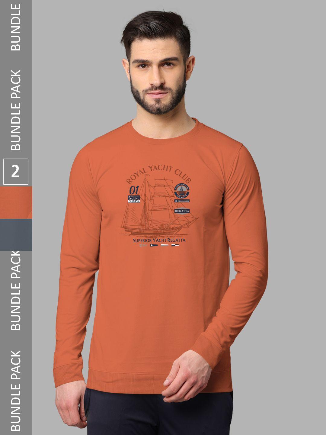 bullmer pack of 2 graphic printed cotton sweatshirt