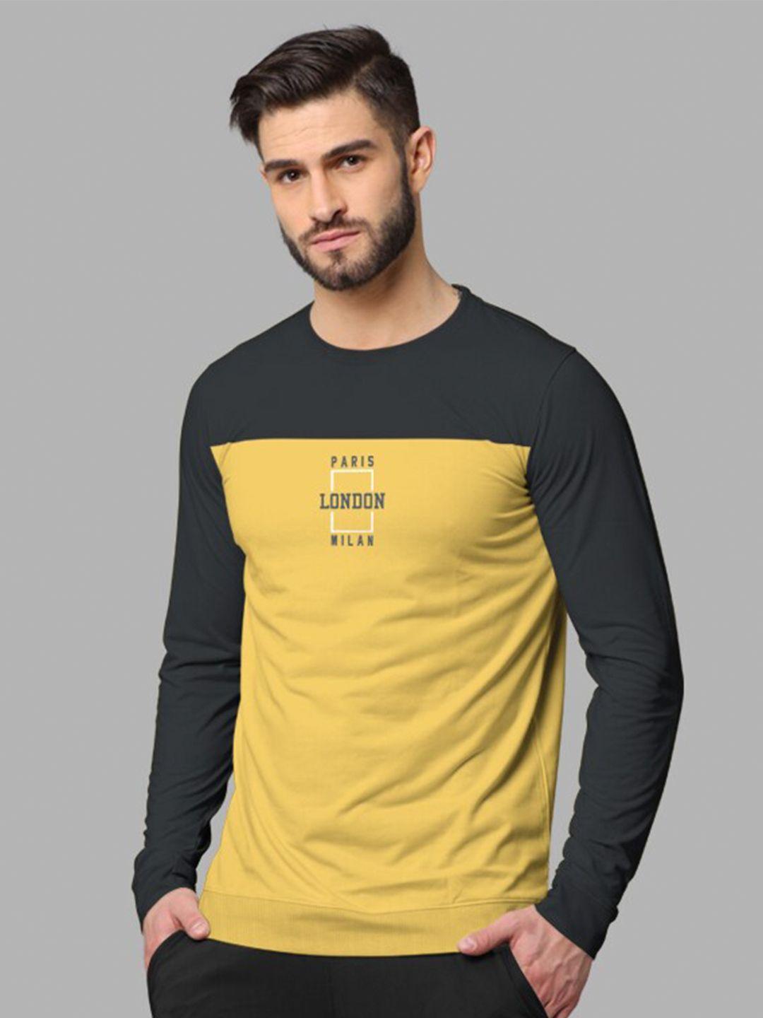 bullmer round neck colourblocked cotton pullover sweatshirt