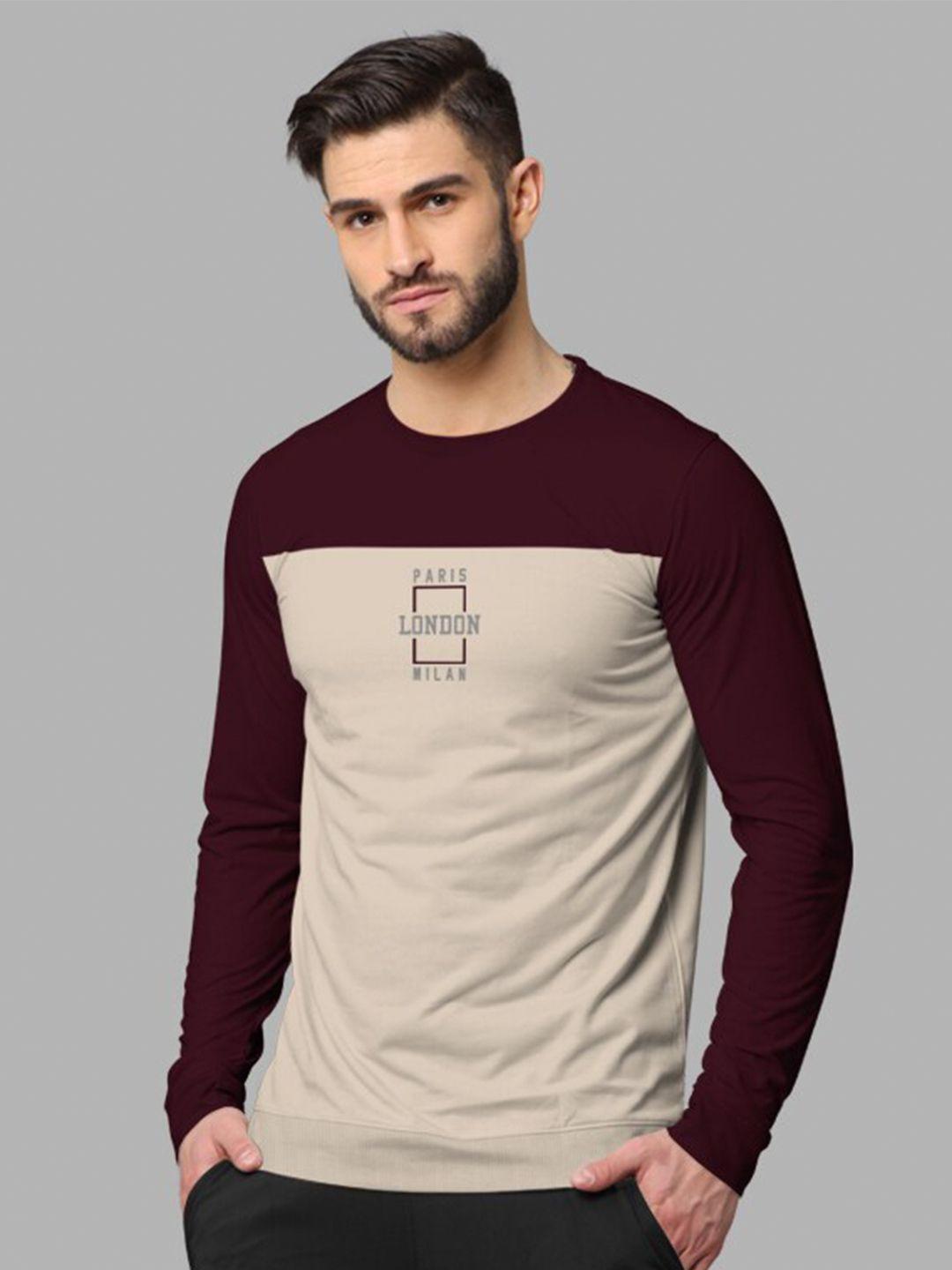 bullmer round neck colourblocked cotton pullover sweatshirt