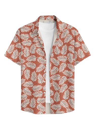 bullmer trendy regular fit printed causal shirt for men - pack of 1 orange small