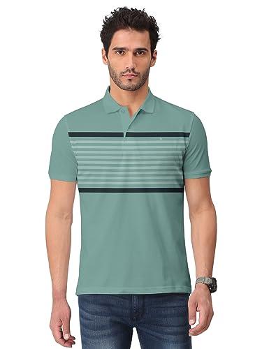 bullmer trendy striped half sleeve polo t-shirt for mens/sea green/xxxxx-large