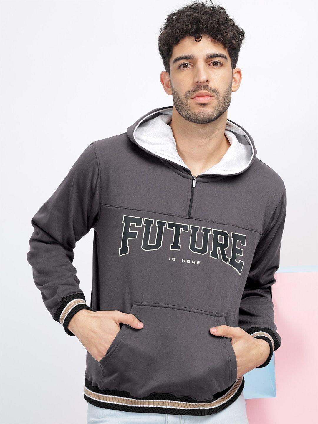 bullmer typography printed hooded sweatshirt