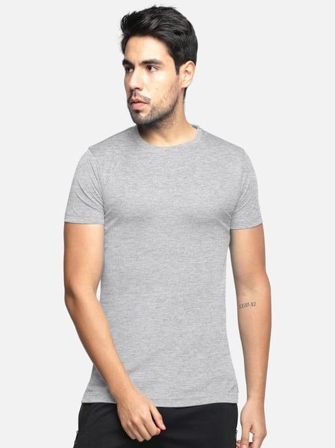 bullmer white cotton regular fit texture t-shirt