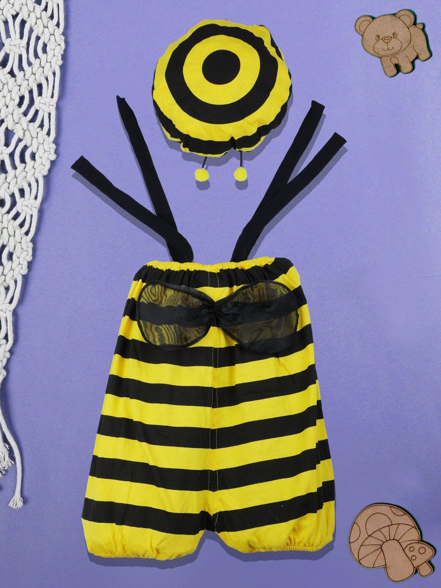 bumble bee costume cap and fancy dress yellow (set of 2)