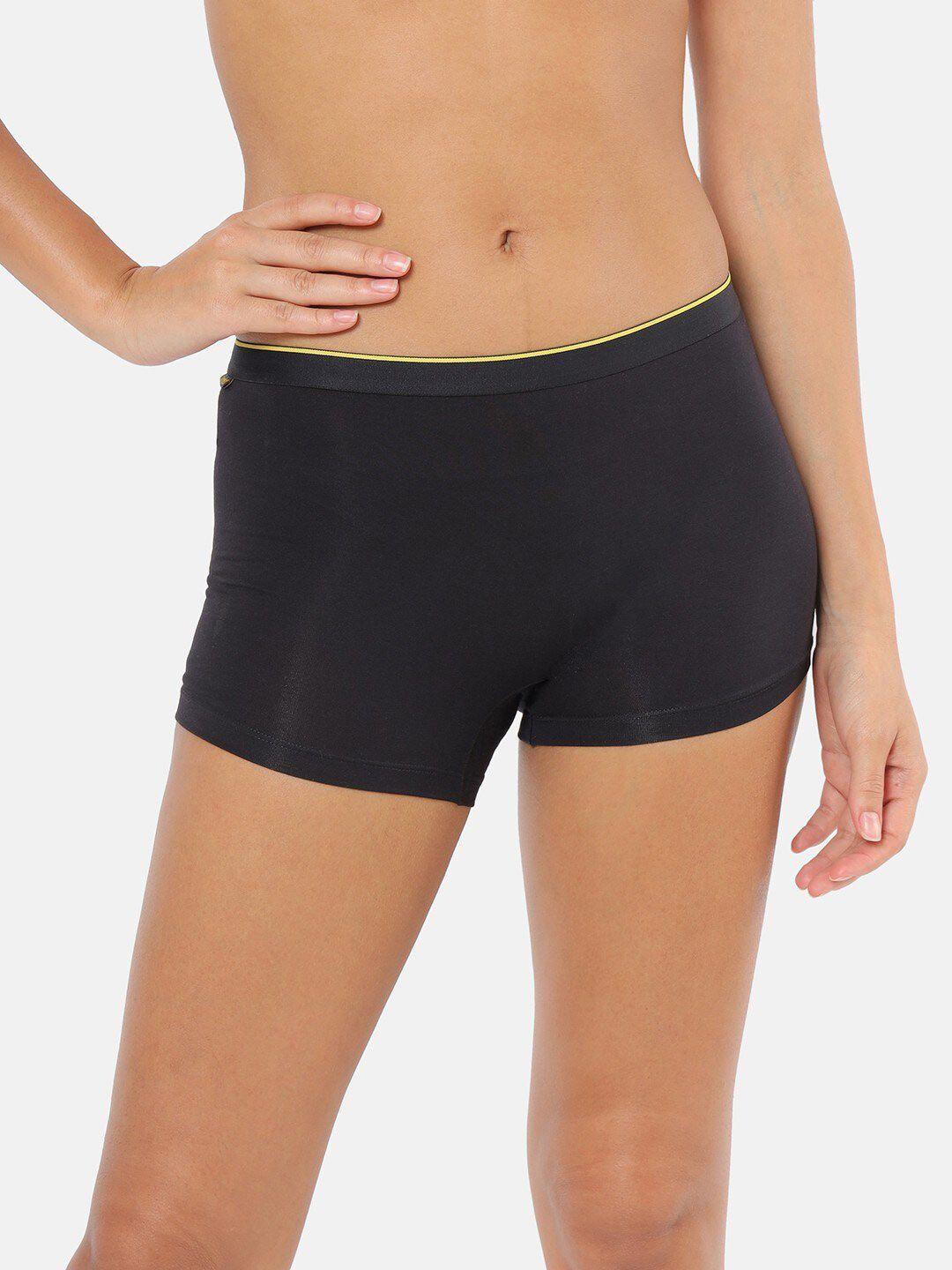 bummer women black nox solid micro modal shorts briefs