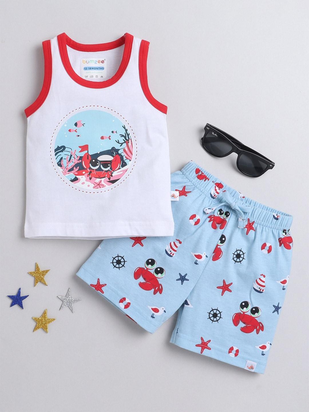 bumzee-boys-printed-pure-cotton-t-shirt-with-shorts