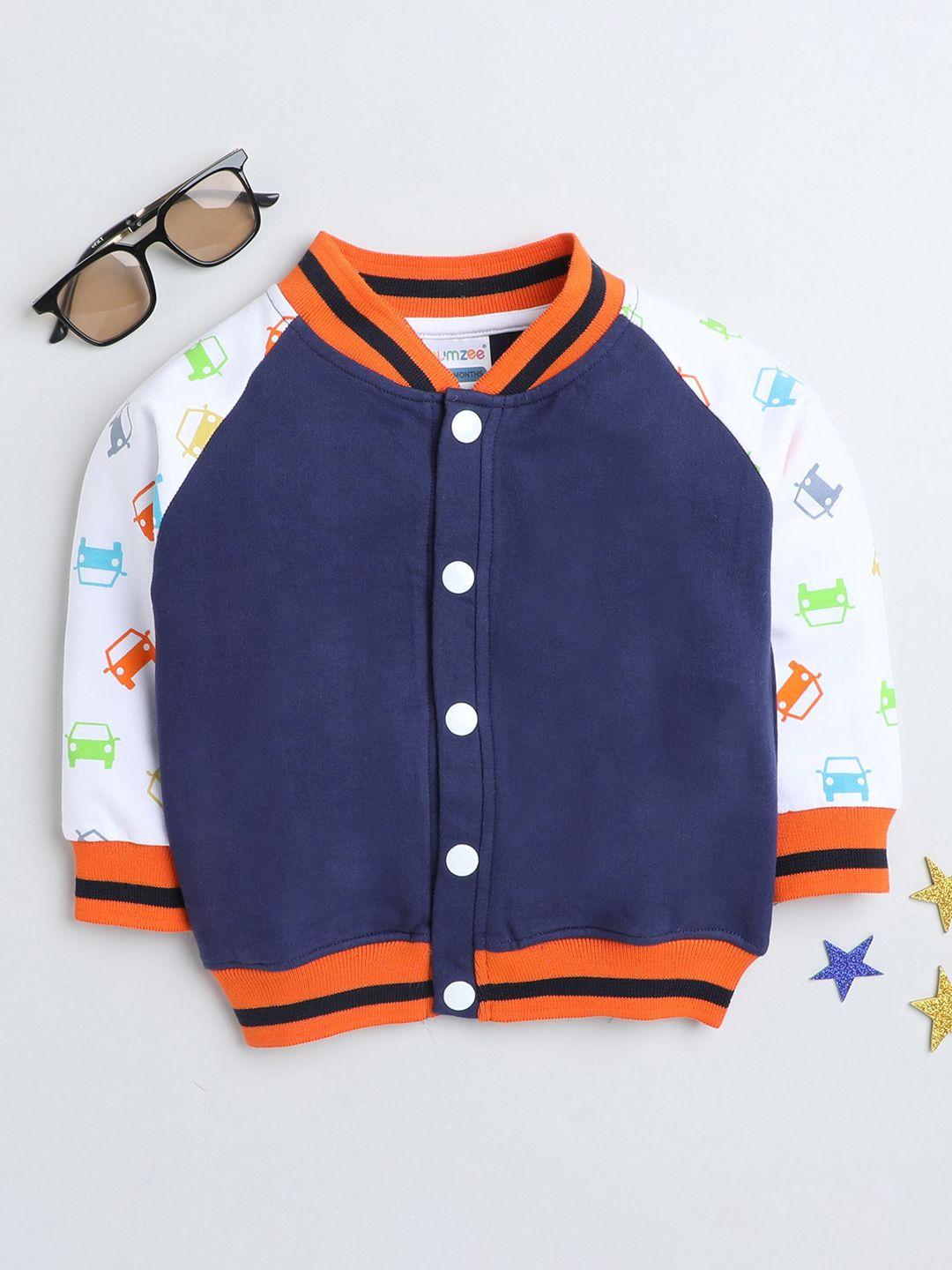 bumzee infant boys conversational printed cotton lightweight varsity jacket