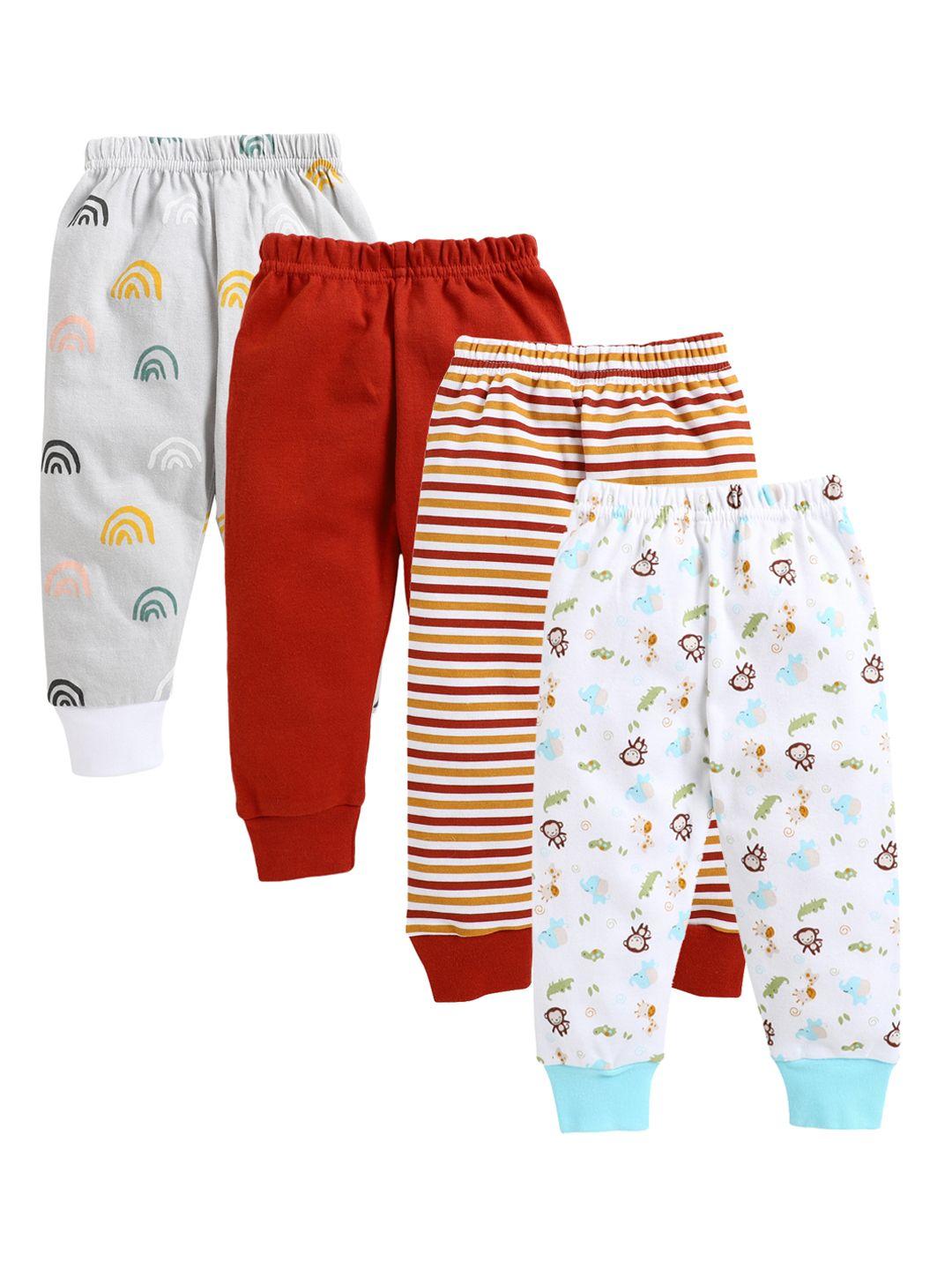 bumzee infant boys pack of 4 printed cotton joggers