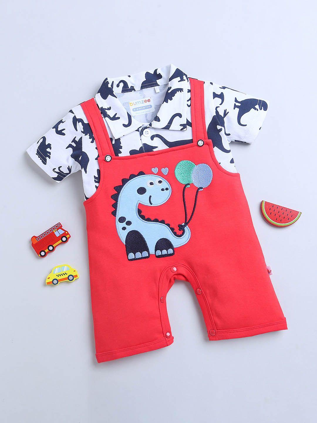 bumzee infant boys printed pure cotton rompers
