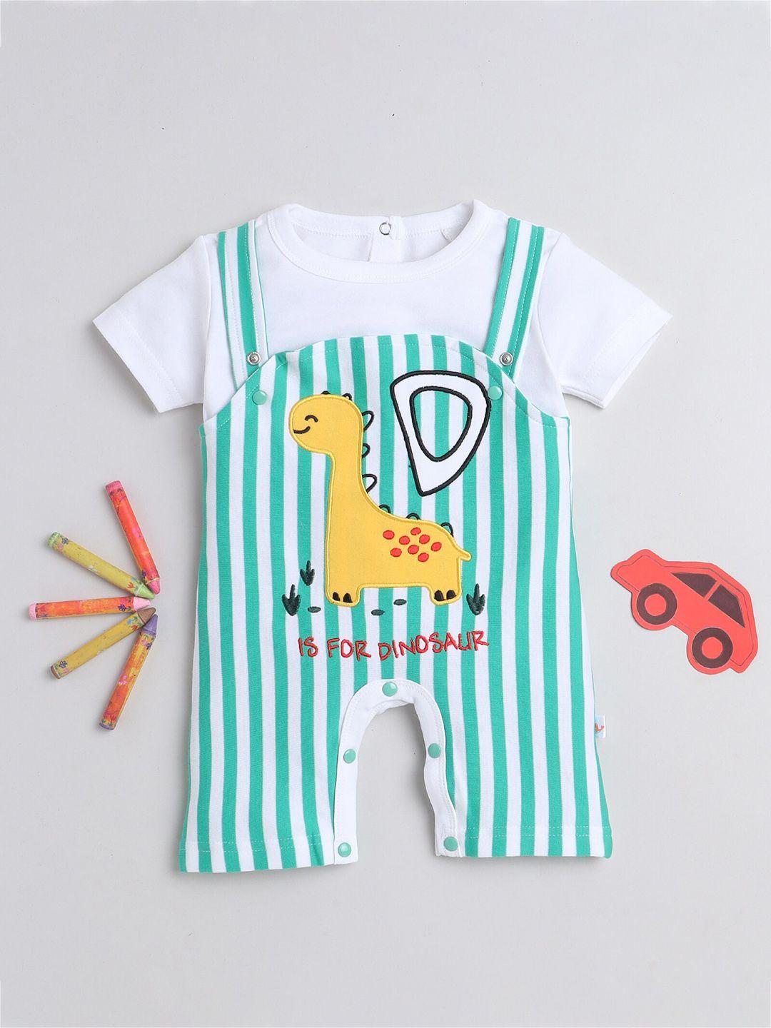 bumzee infant girls striped thigh length cotton romper