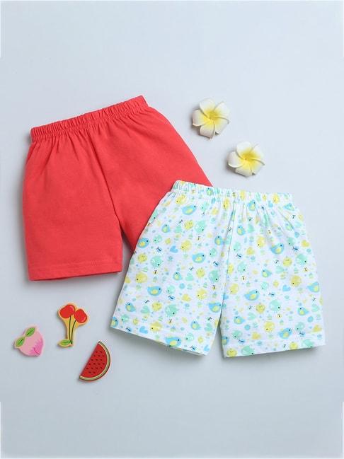 bumzee-kids-red-&-white-printed-shorts-(pack-of-2)