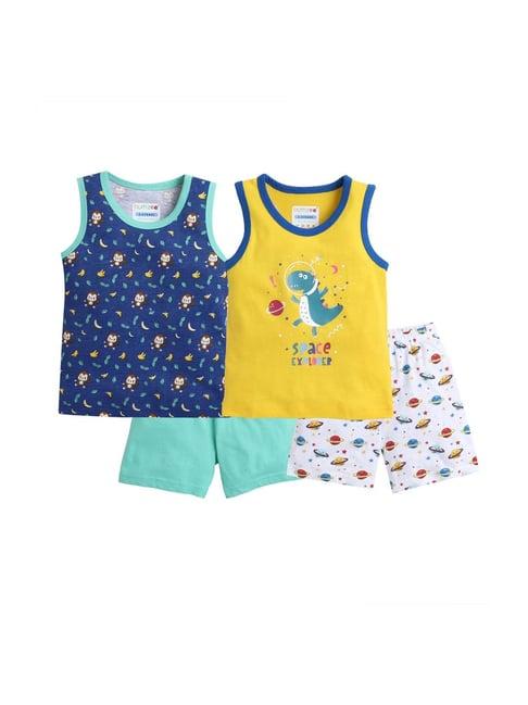 bumzee-kids-yellow-&-green-cotton-printed-clothing-sets