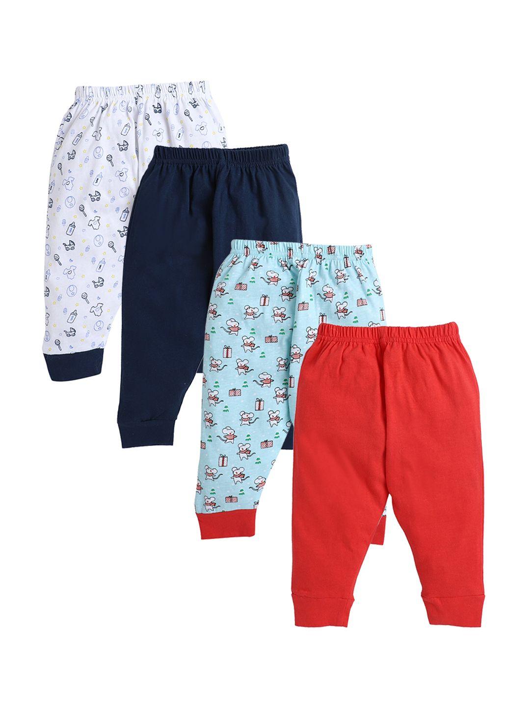 bumzee boys pack of 4 printed cotton joggers