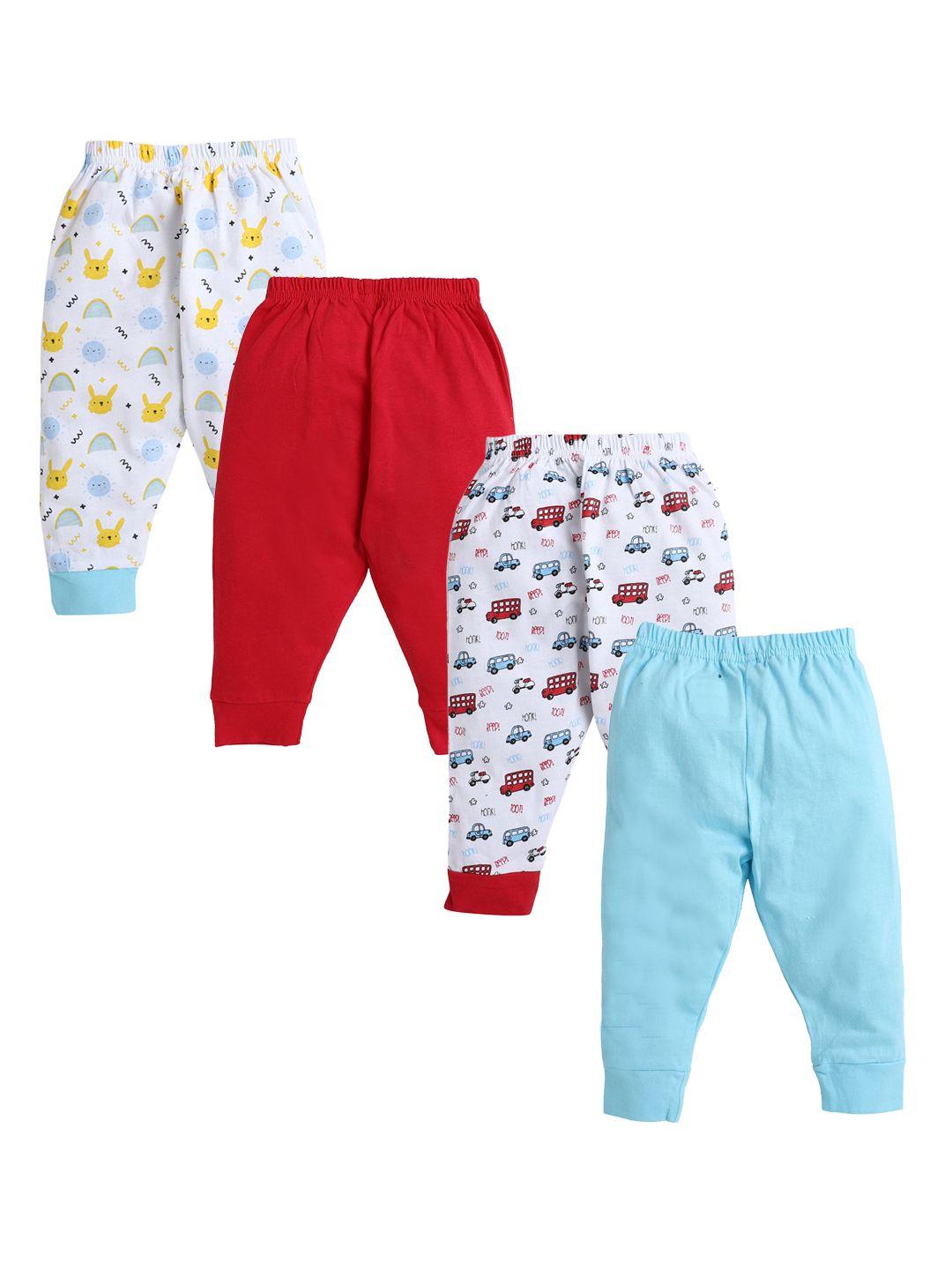 bumzee boys pack of 4 printed cotton joggers