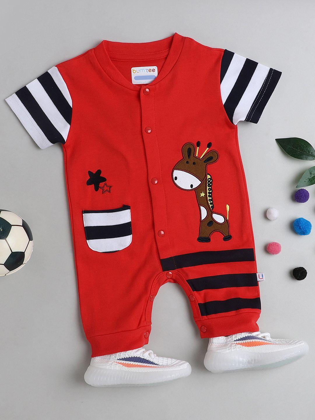 bumzee boys red printed rompers