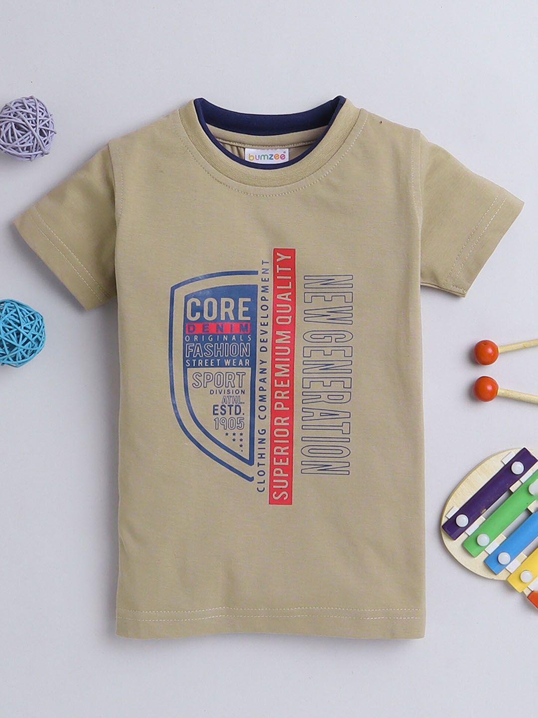 bumzee boys typography printed cotton t-shirt