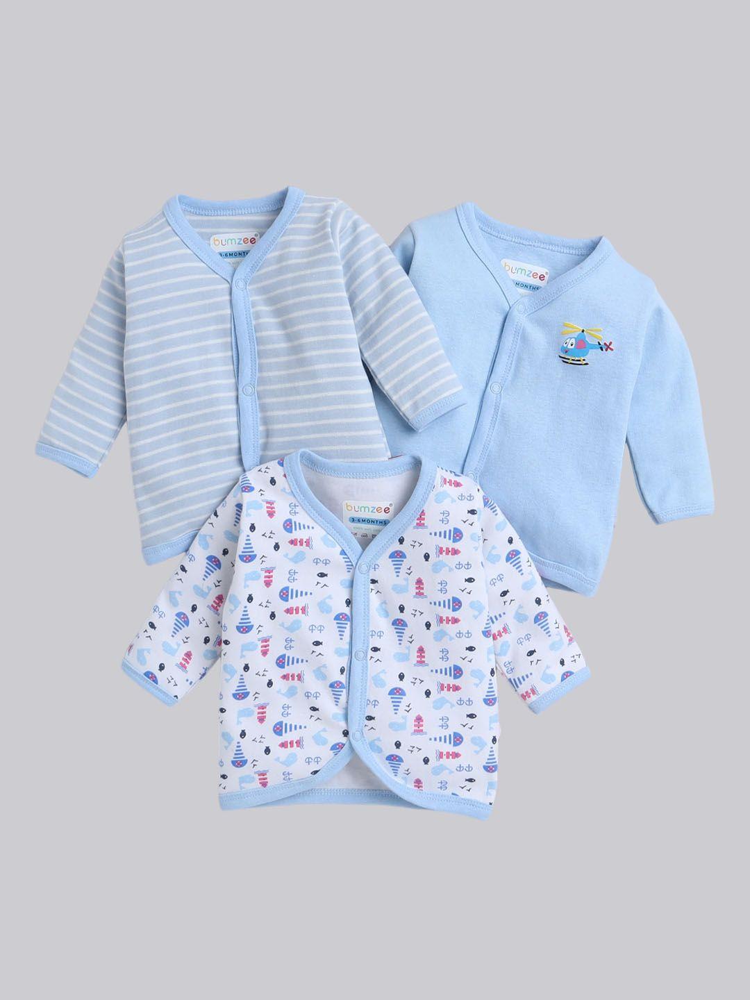 bumzee infant boys pack of 3 self-designed cotton long sleeves jablas