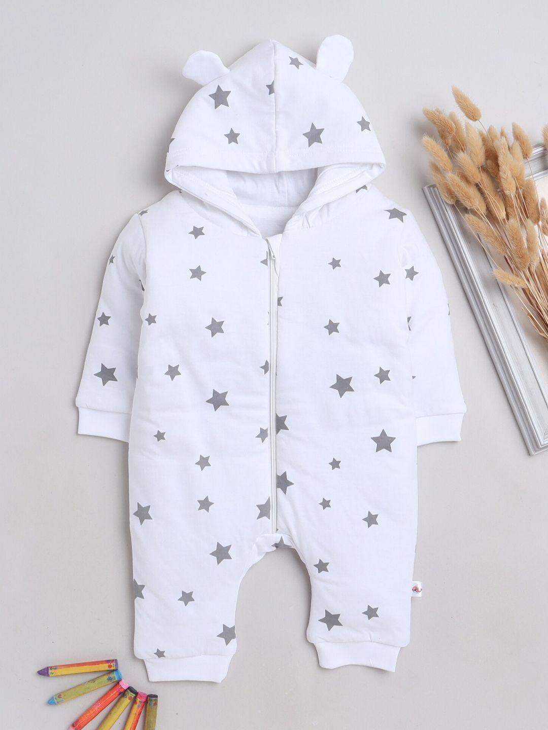 bumzee infant boys printed hooded pure cotton romper