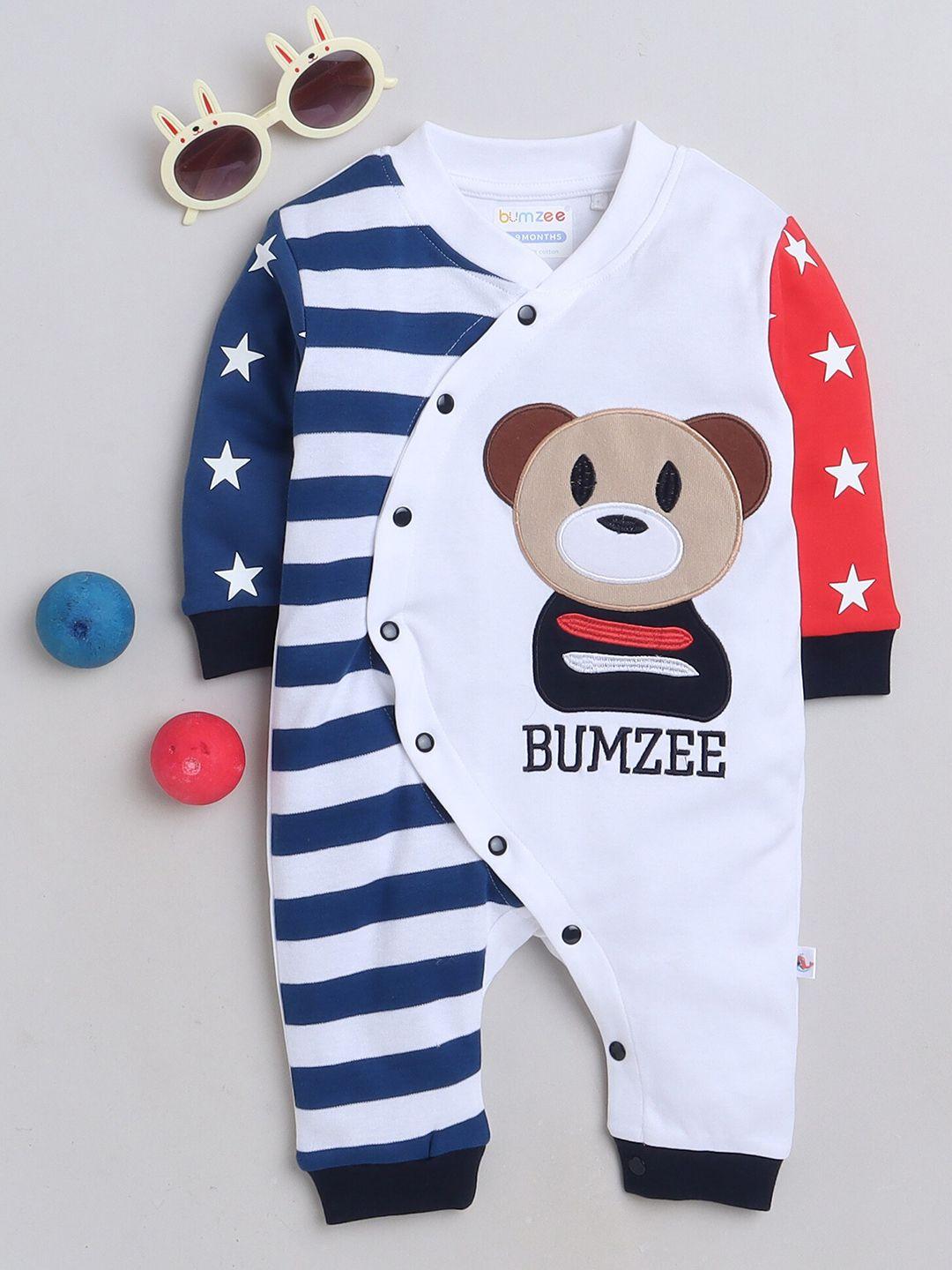 bumzee infant boys printed pure cotton romper
