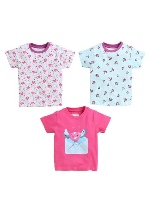 bumzee kids multicolor printed t-shirts (pack of 3)