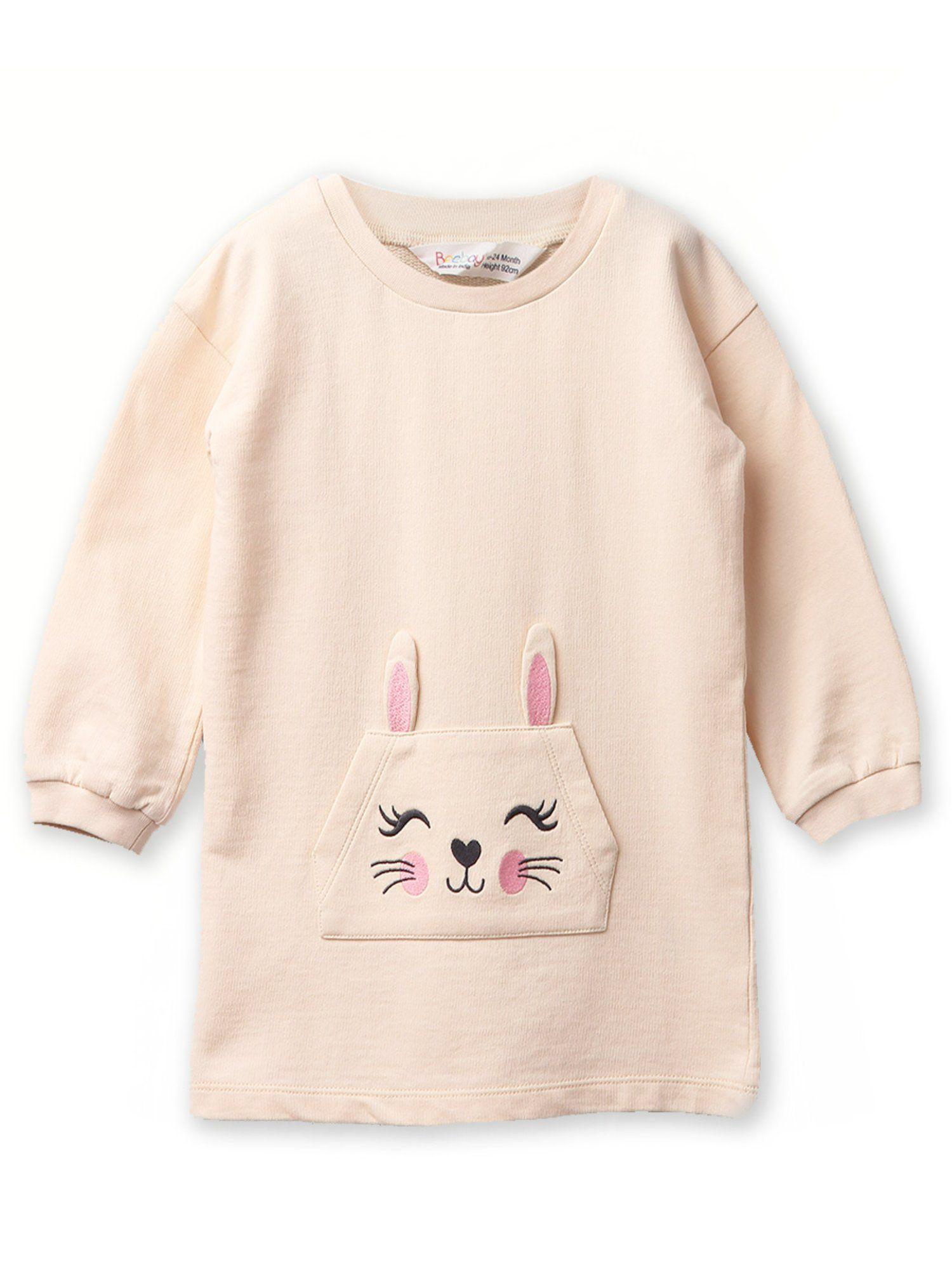 bunny emb drop shoulder sweatshirt