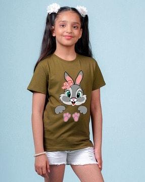 bunny print crew-neck t-shirt