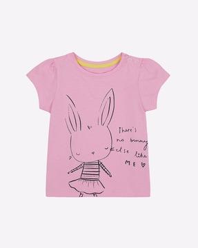 bunny print round-neck t-shirt