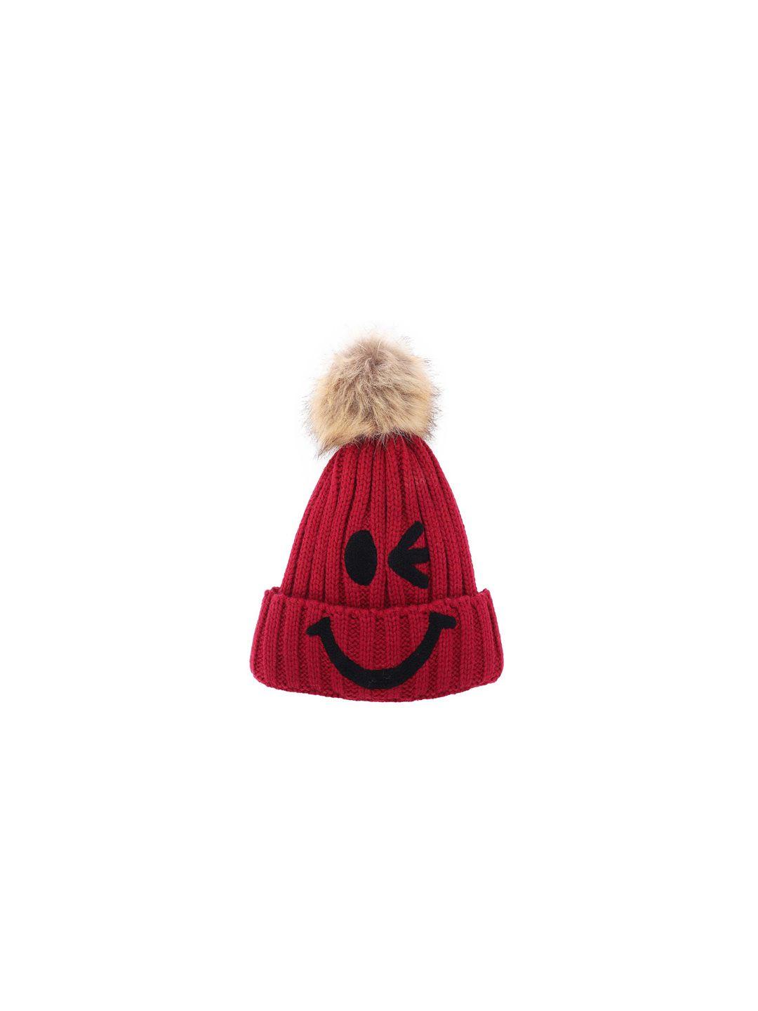 bunnywave unisex red & black printed beanie