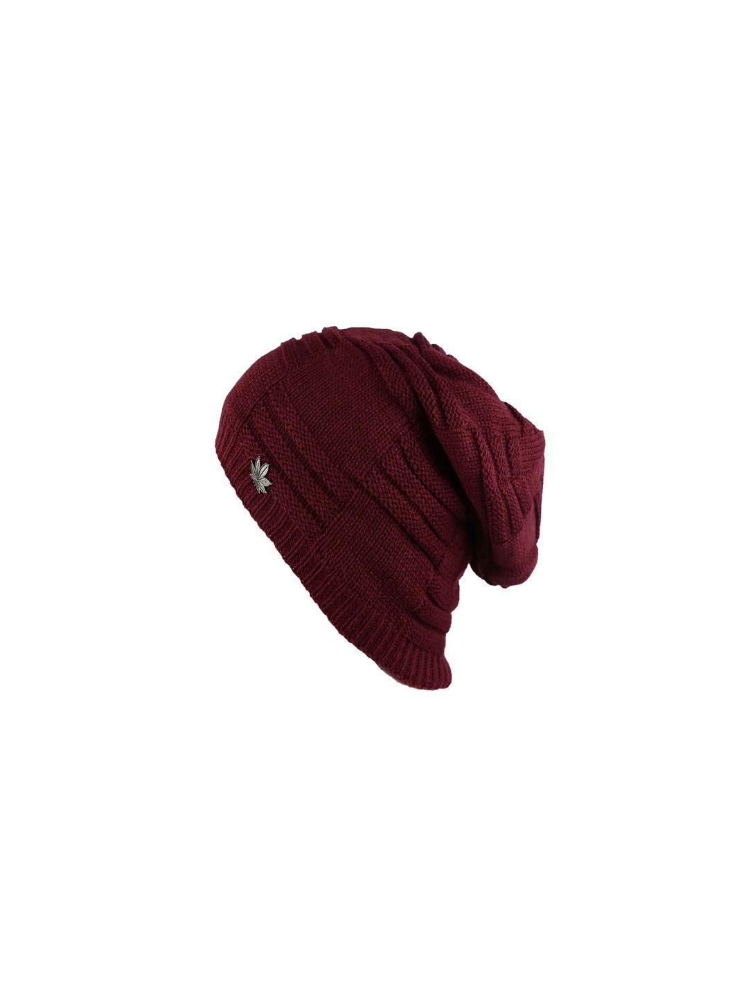 bunnywave unisex red self design beanie