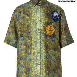 burberry fish scale-print appliqué shirt