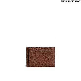burberry house check and leather money clip card case