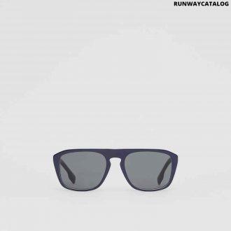 burberry icon stripe detail square frame sunglasses