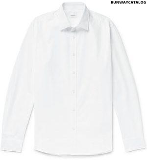 burberry logo-embroidered cotton-poplin shirt