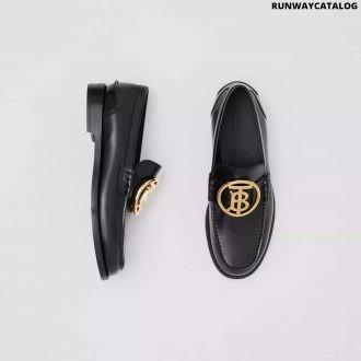 burberry monogram motif leather loafer